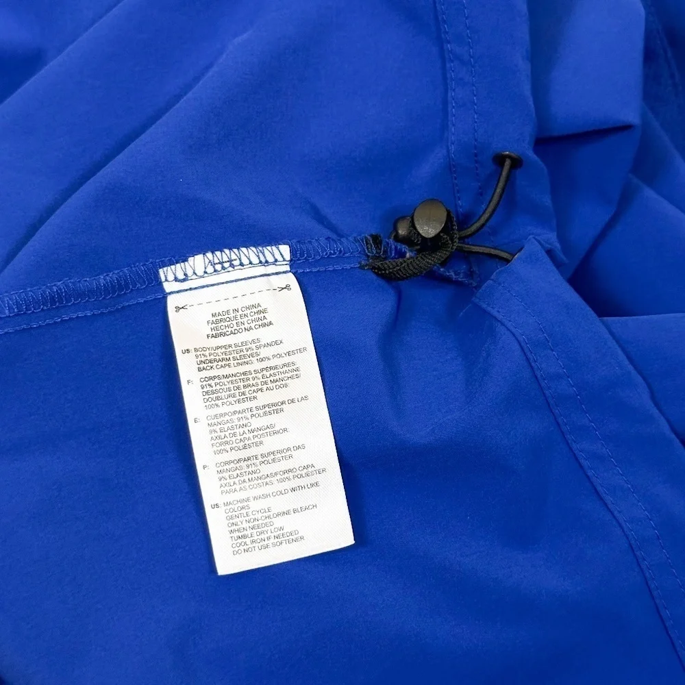 Adidas Blue Quarter Zip Short Sleeve Windbreaker Pullover